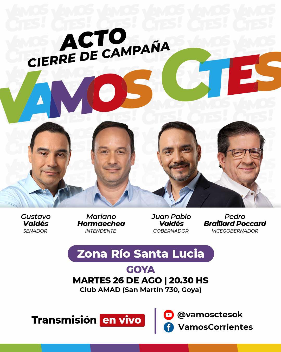 VAMOS CORRIENTES CIERRA CAMPAÑA EN GOYA CON LA PRESENCIA DEL GOBERNADOR VALDÉS