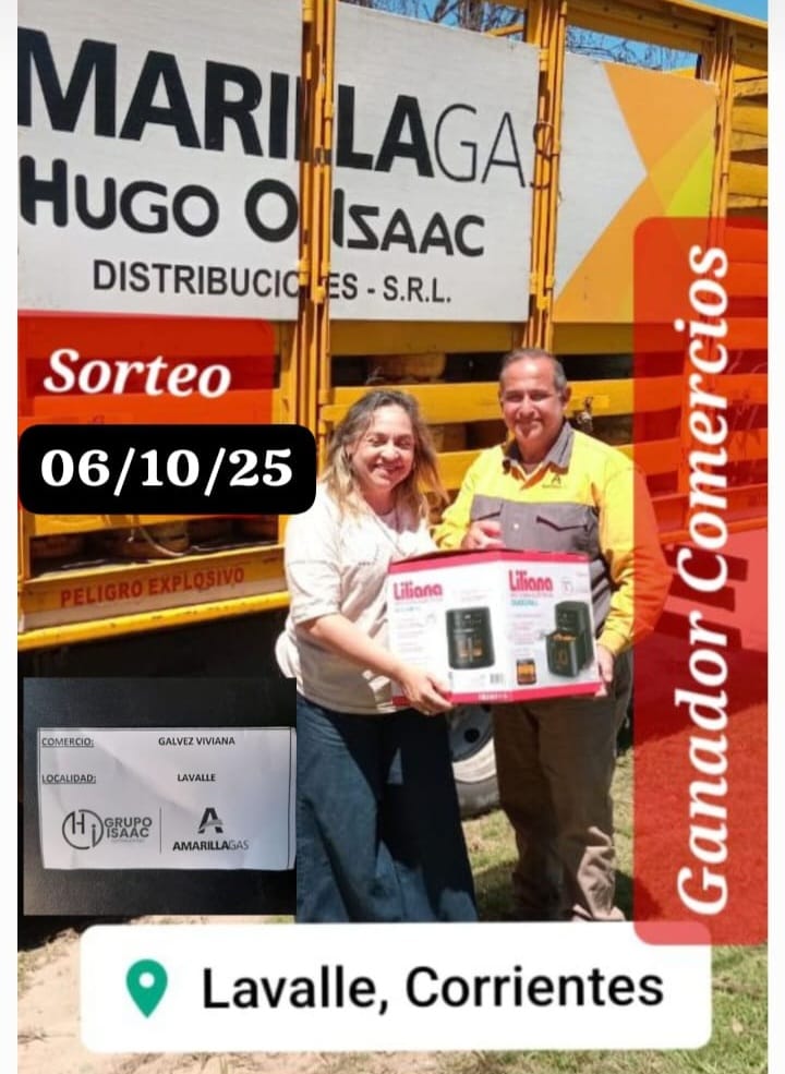 UN COMERCIO DE LAVALLE SE LLEVÓ LA FREIDORA DE AIRE EN EL SORTEO DE AMARILLAS GAS
