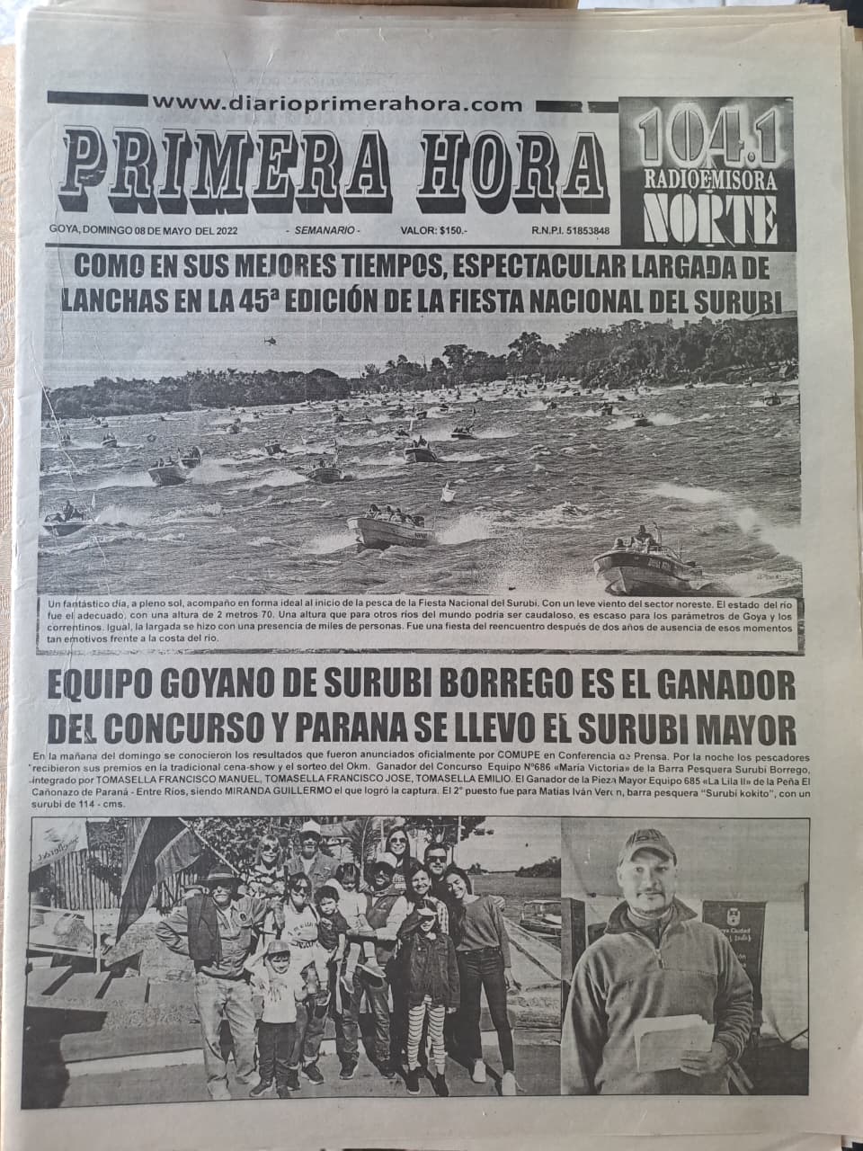 TAPA HISTÓRICA: "EL REENCUENTRO" DEL MUNDIAL DE PESCA EN EL AÑO 2022