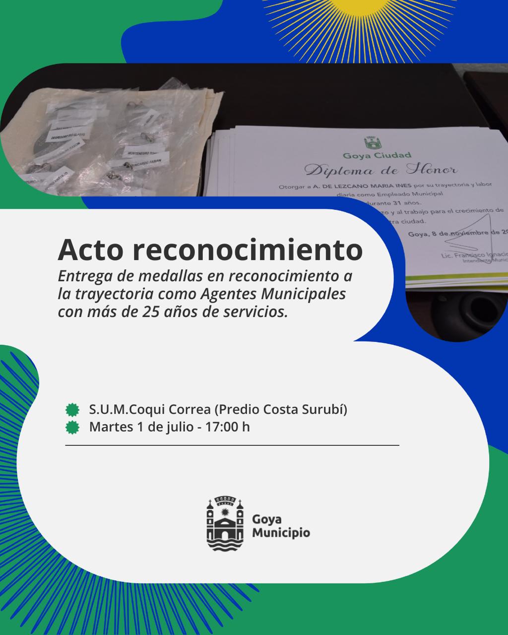 ACTO DE RECONOCIMIENTO EN HOMENAJE A EMPLEADOS MUNICIPALES DE GOYA