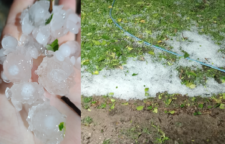 Goya vivió una noche de granizo, fuertes ráfagas de viento y lluvias intensas