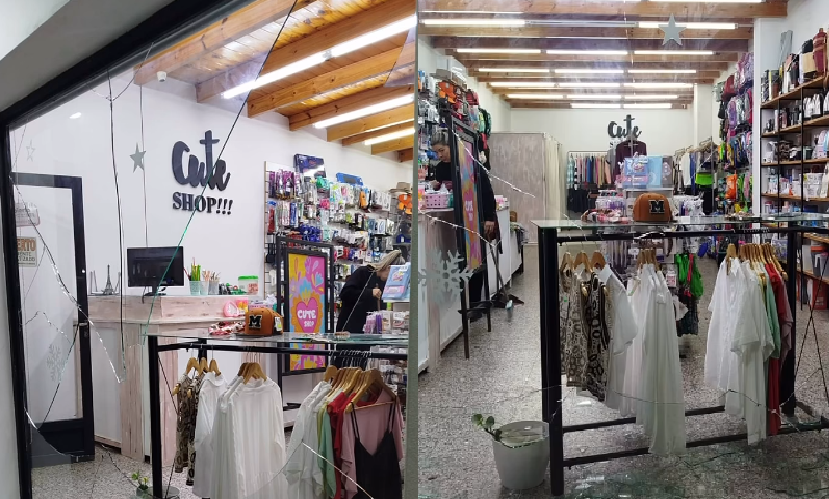 GOYA: UN DELINCUENTE ROMPIÓ LA VIDRIERA DE CUTE SHOP Y SUSTRAJO MERCADERÍA