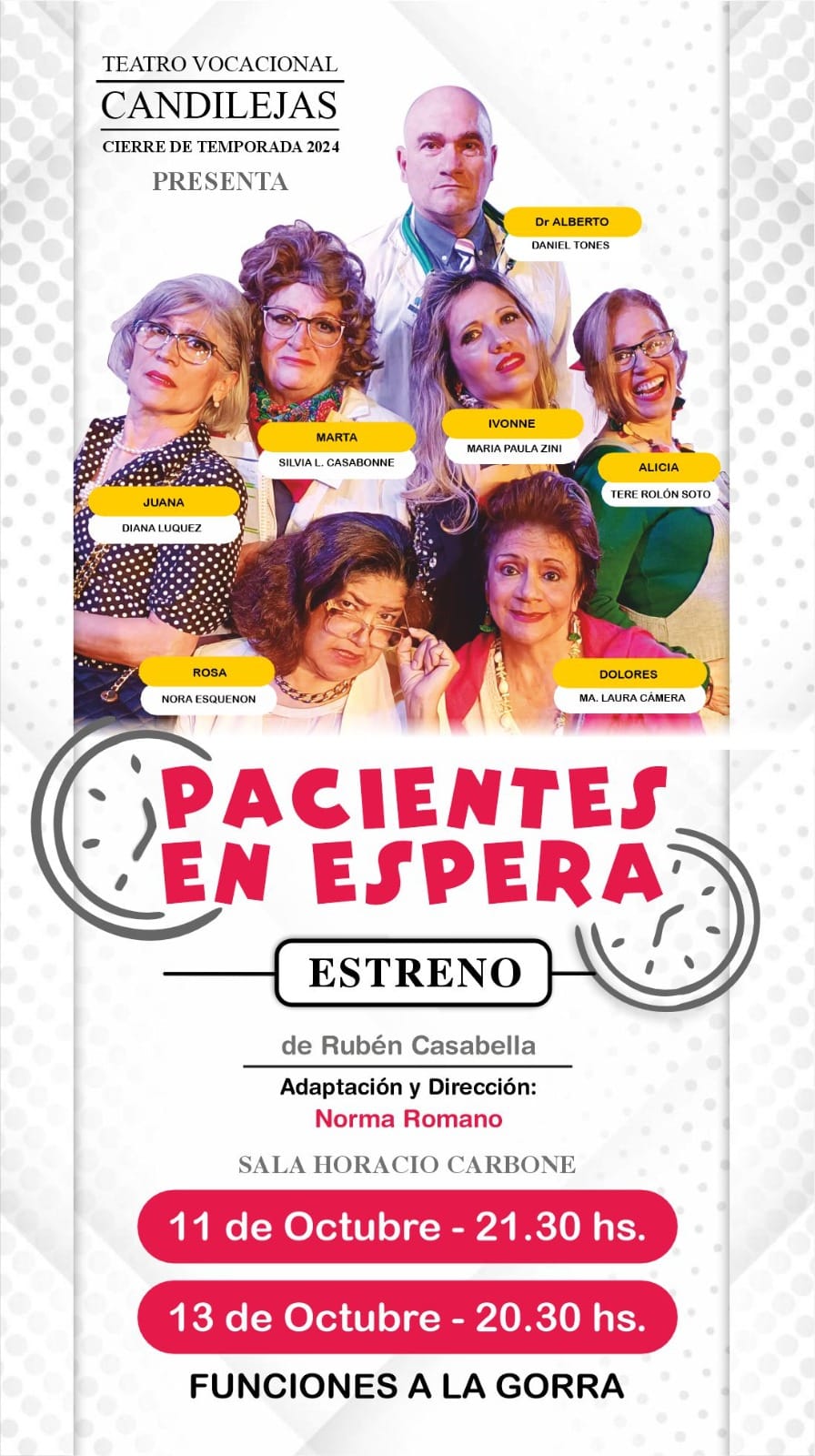 “PACIENTES EN ESPERA” EN EL TEATRO VOCACIONAL CANDILEJAS