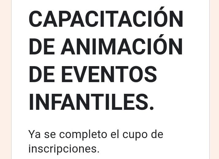 CAPACITACIÓN DE ANIMACIÓN DE EVENTOS INFANTILES