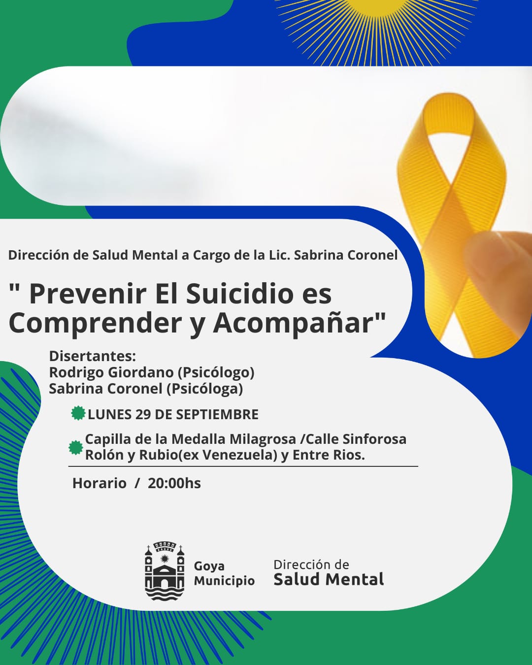 CHARLA SOBRE PREVENCIÓN DEL SUICIDIO EN LA CAPILLA MEDALLA MILAGROSA