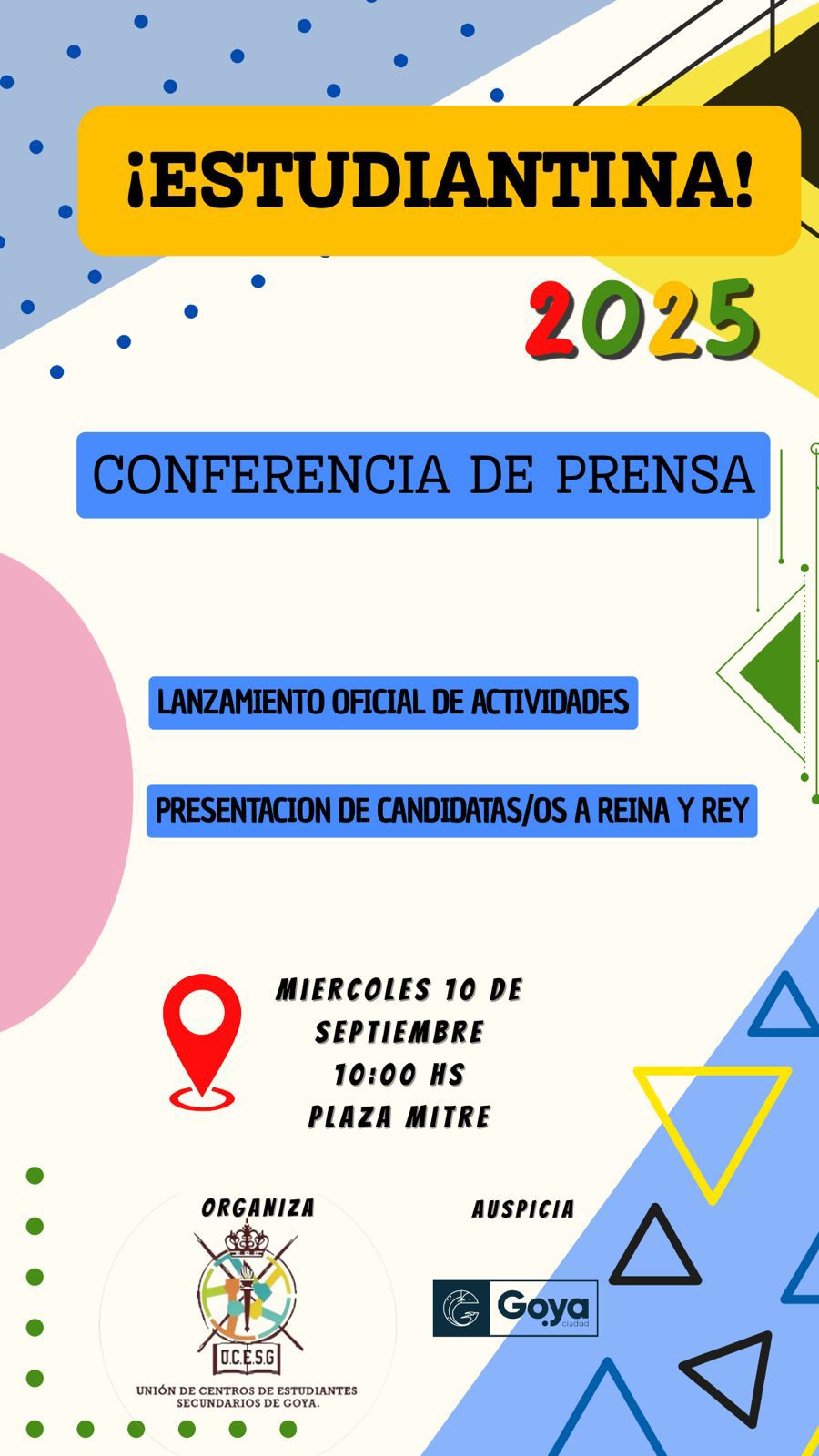 HOY 10HS: PRESENTACIÓN DE LA ESTUDIANTINA GOYANA 2025
