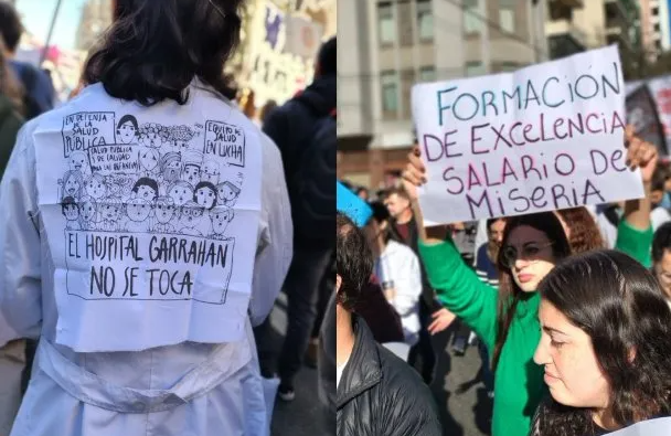 Trabajadores del Hospital Garrahan marchan en Plaza de Mayo: "No somos ñoquis"
