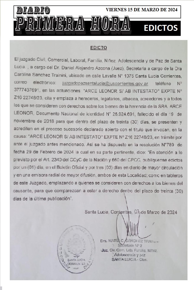 edicto 15 de marzo 8