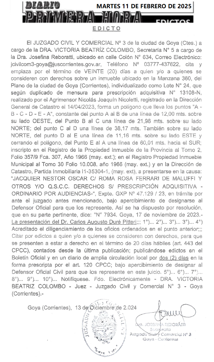 edicto dia 1 dure