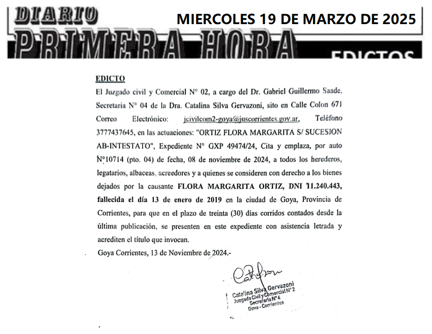 edicto dia 1 lezcano