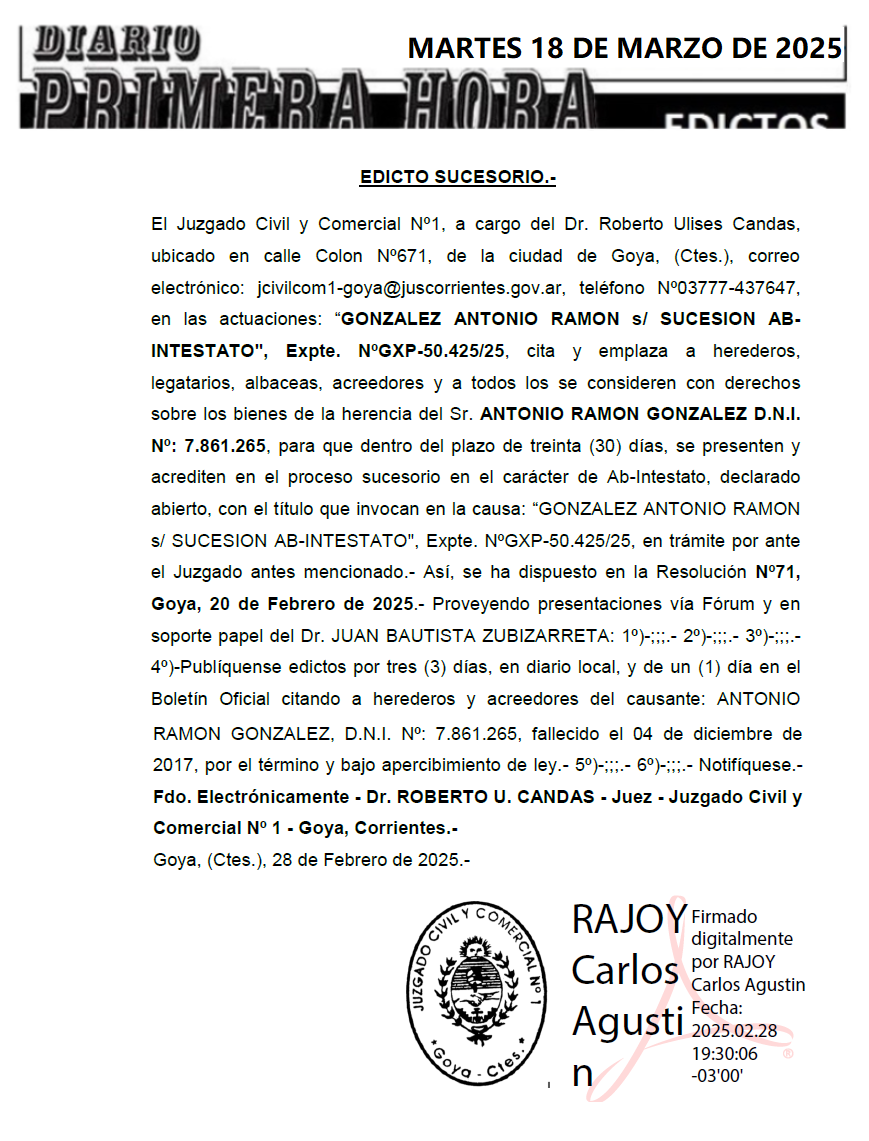 edicto gonzalez dia 2