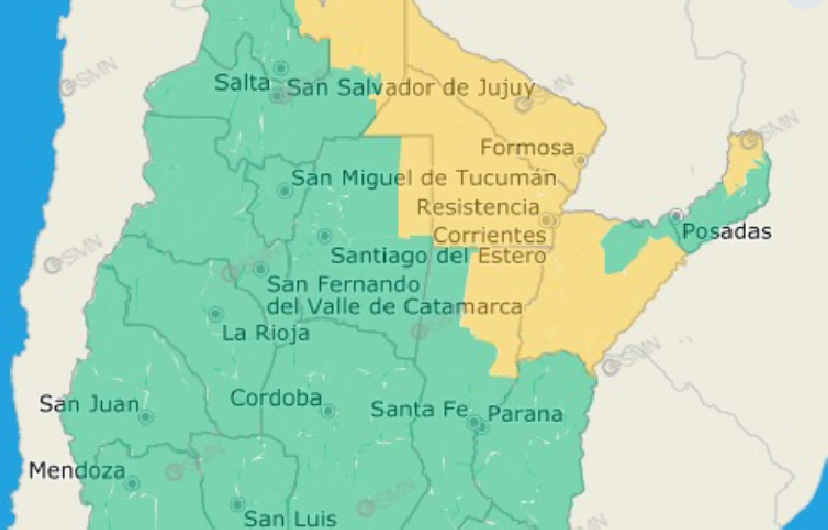 ATENCIÓN CORRIENTES: ALERTA AMARILLO POR CALOR EXTREMO PARA ESTE MIÉRCOLES