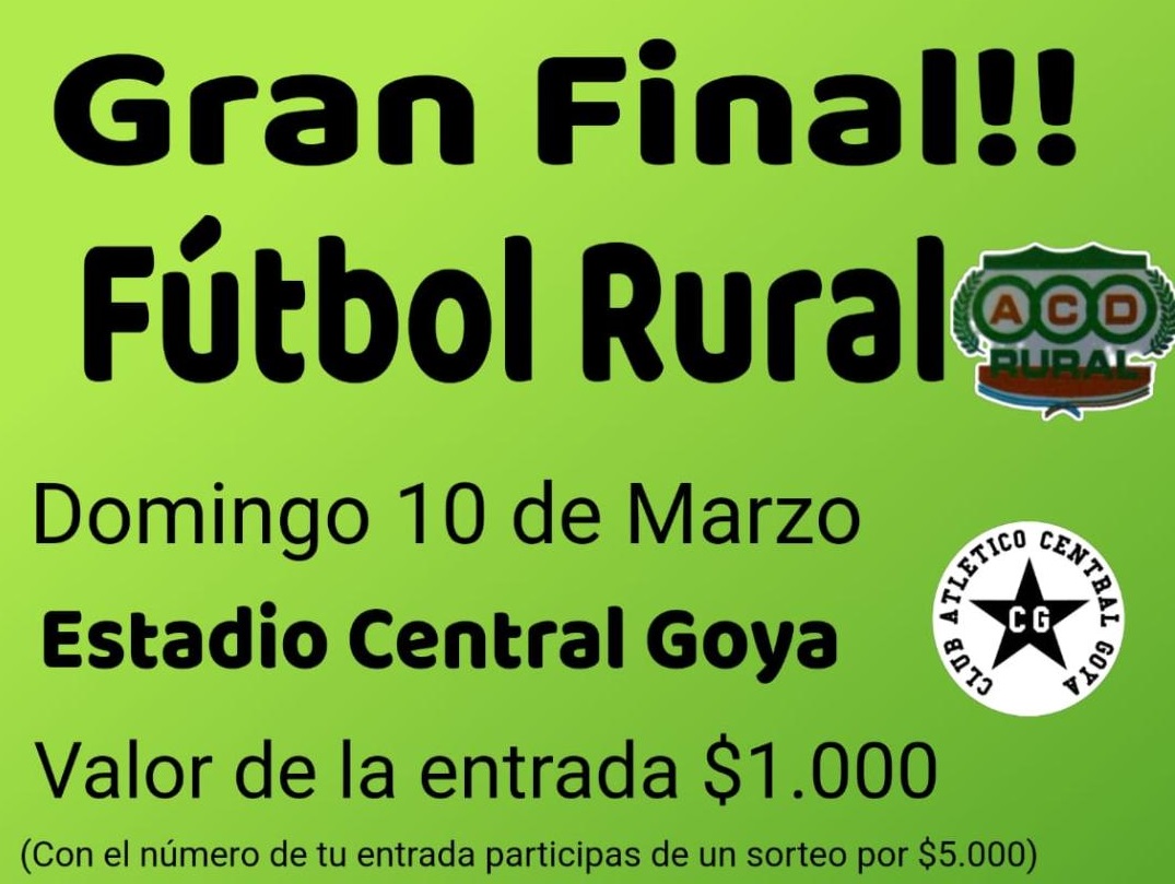 FINAL DEL CAMPEONATO DE FÚTBOL RURAL: LA MUNICIPALIDAD DESDE LA DIRECCIÓN DE DEPORTES COLABORA CON LOS PREMIOS DEL TORNEO