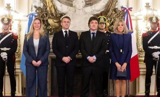 Javier Milei recibió a Emmanuel Macron en Casa Rosada