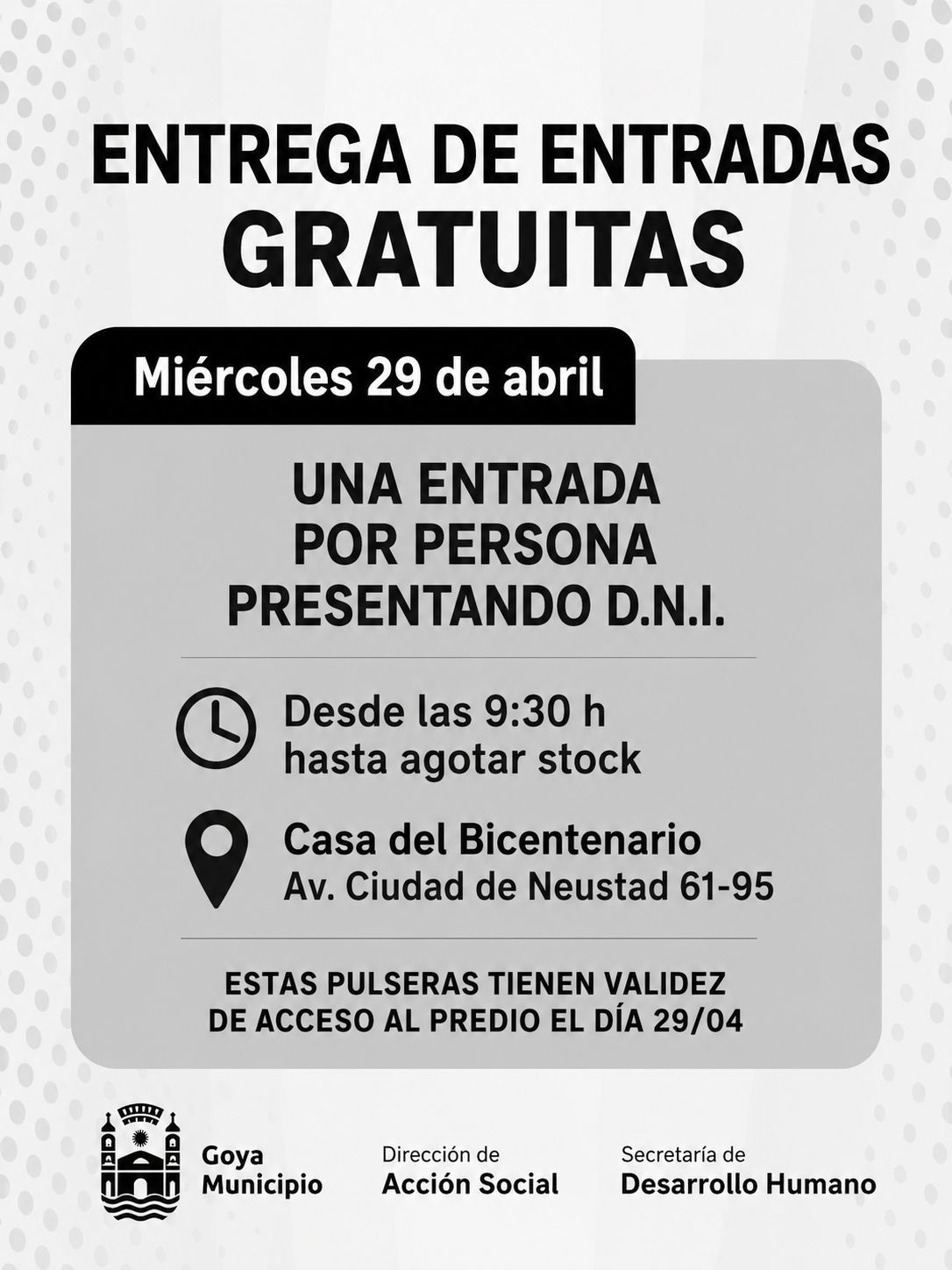 MUNDIAL DE PESCA: ENTREGA DE ENTRADAS GRATUITAS PARA NOCHE INAUGURAL