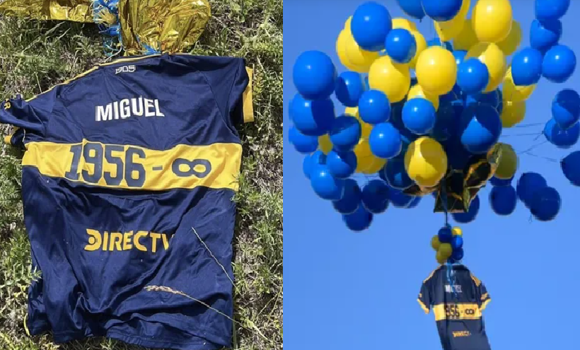 APARECIÓ EN URUGUAY, LA CAMISETA QUE BOCA MANDÓ AL CIELO EN HOMENAJE A MIGUEL ÁNGEL RUSSO