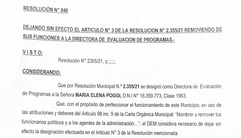 INTENDENTE HORMAECHEA LE SOLICITÓ LA RENUNCIA A DIRECTORA DE EVALUACIÓN DE PROGRAMAS