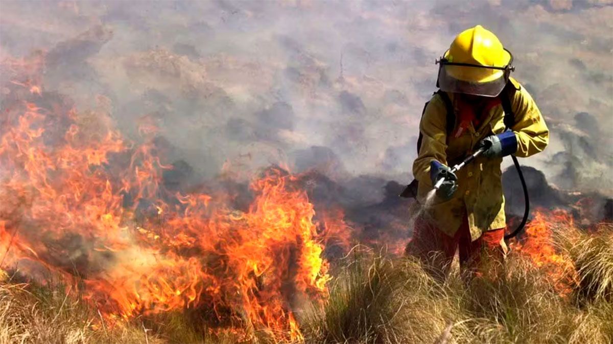 Sin descanso y esperando las lluvias: bomberos combaten tres focos de incendio en Córdoba