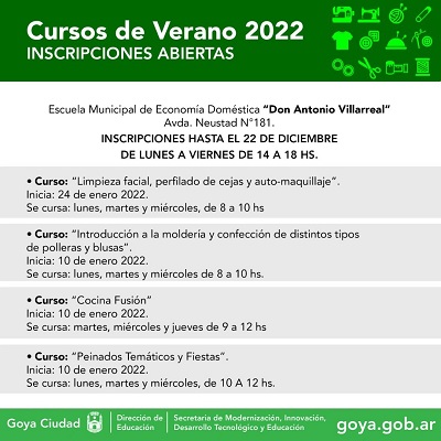 Las Escuelas Municipales abren las inscripciones para los cursos de verano 2022