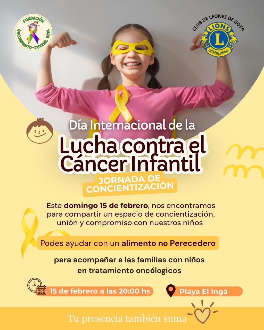 DIA INTERNACIONAL DEL CANCER INFANITL: GOYA SE VISTE DE AMARILLO