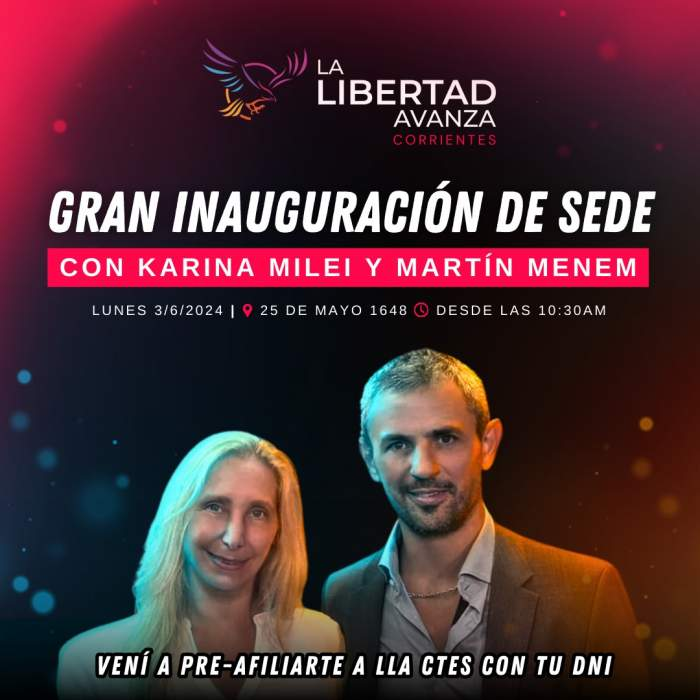 Karina Milei y Martín Menem llegan a la inauguración de la sede de LLA.