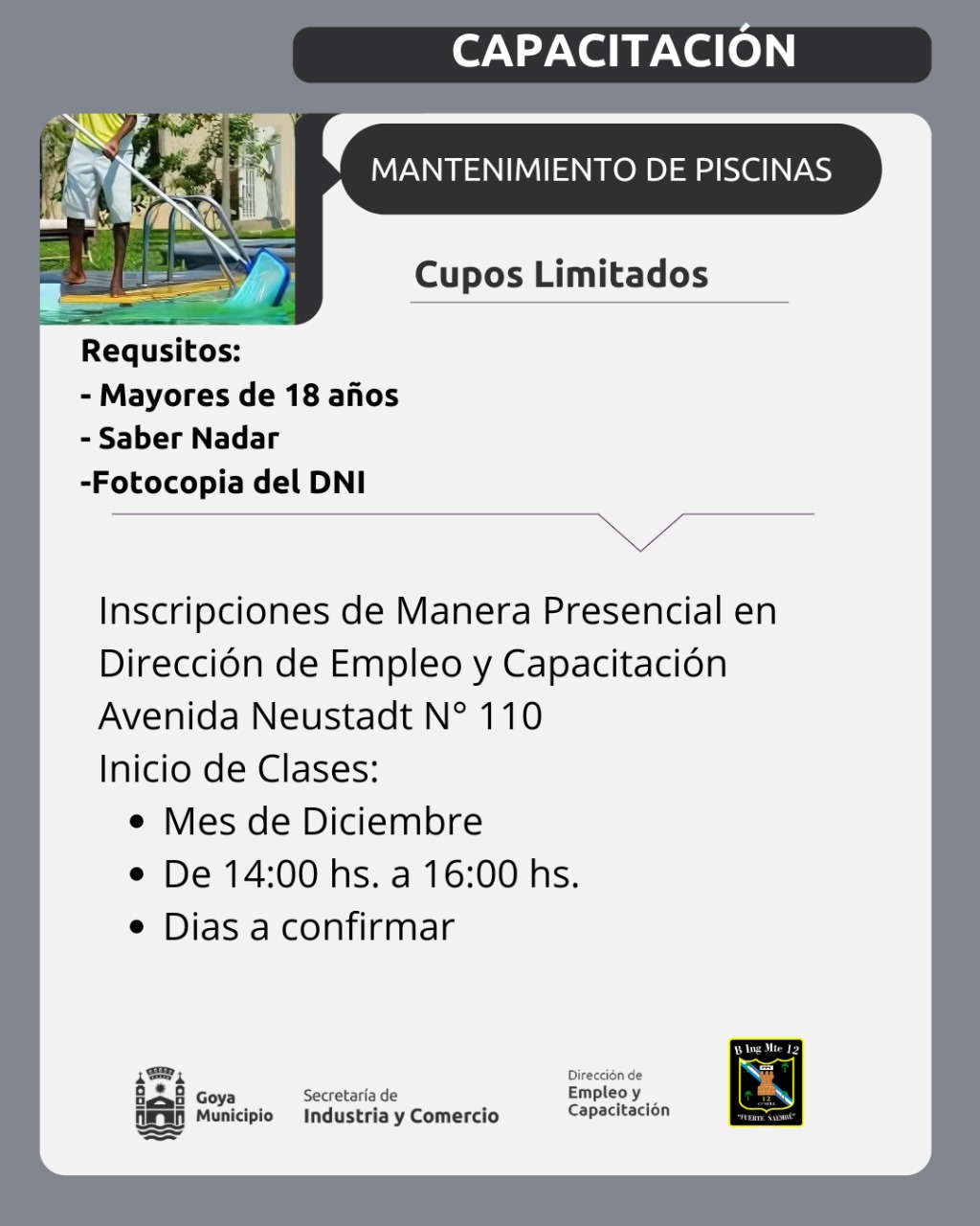 NUEVO CURSO DE CAPACITACIÓN: MANTENIMIENTO DE PISCINAS