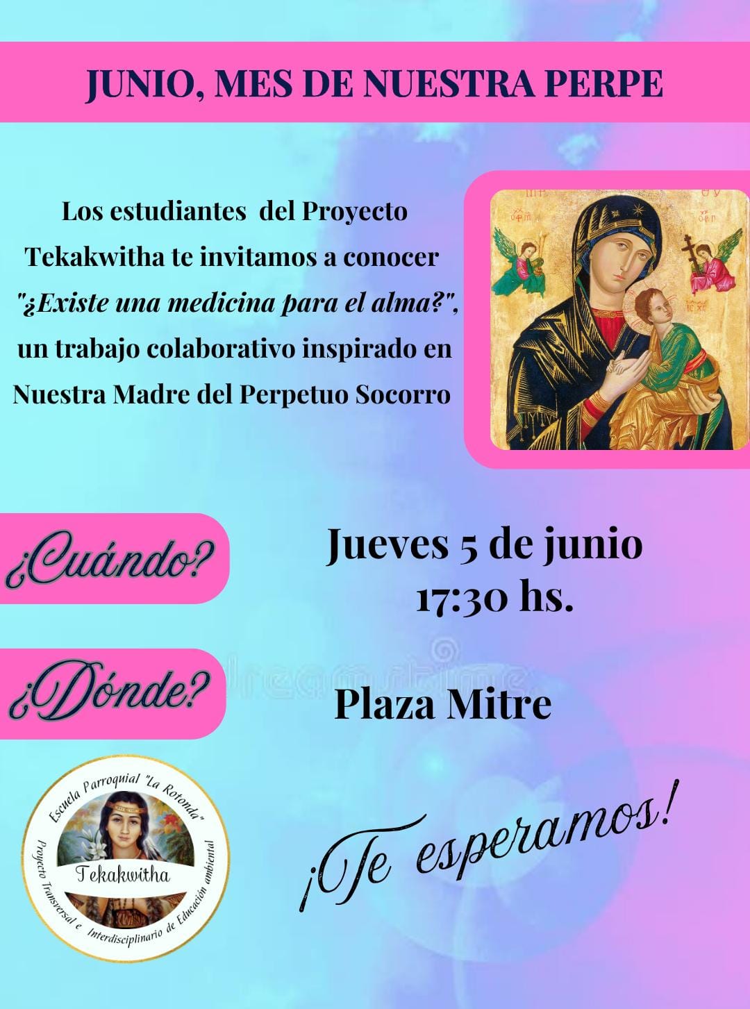 Escuela Parroquial “La Rotonda”: MES DE “LA PERPE”: “¿EXISTE UNA MEDICINA PARA EL ALMA?”