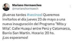 BARRIO SAN MARTIN: INAUGURACIÓN DE NUEVA CUADRA DEL PROGRAMA “MITA Y MITA”