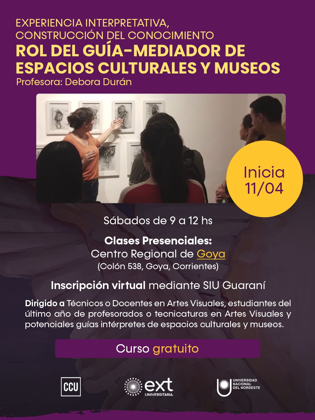 A UNNE LANZA EN GOYA UNA FORMACIÓN PARA GUÍAS Y MEDIADORES DE MUSEOS Y ESPACIOS CULTURALES