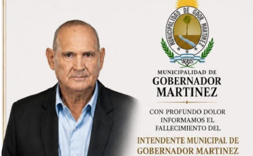 Falleció Gerardo Pérez, intendente de Gobernador Martínez, Corrientes