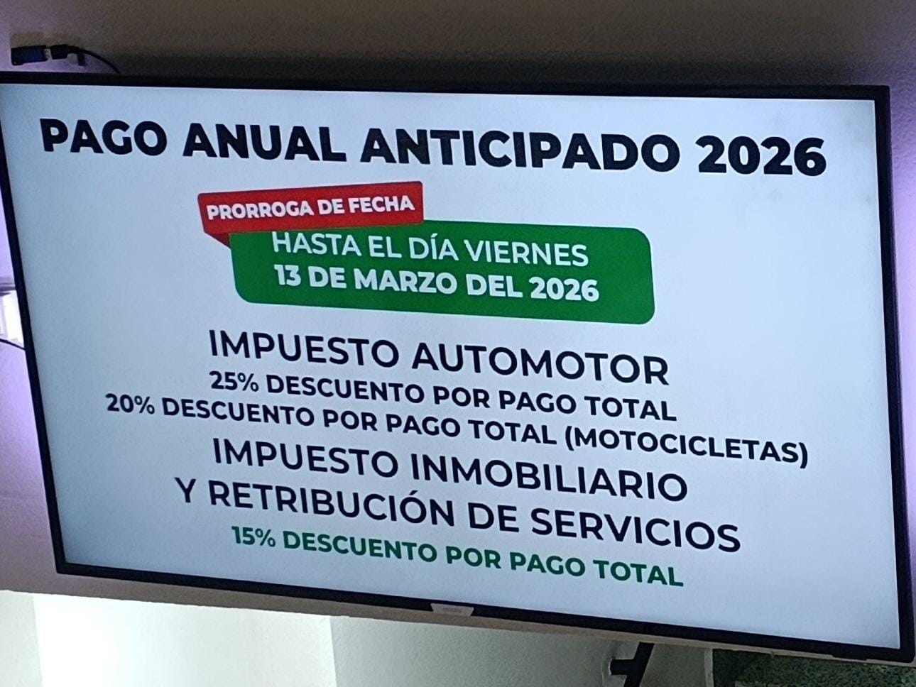 MUNICIPIO DE GOYA RATIFICA LA PRÓRROGA PARA EL PAGO ANUAL ANTICIPADO 2026 CON BENEFICIOS PARA LOS CONTRIBUYENTES