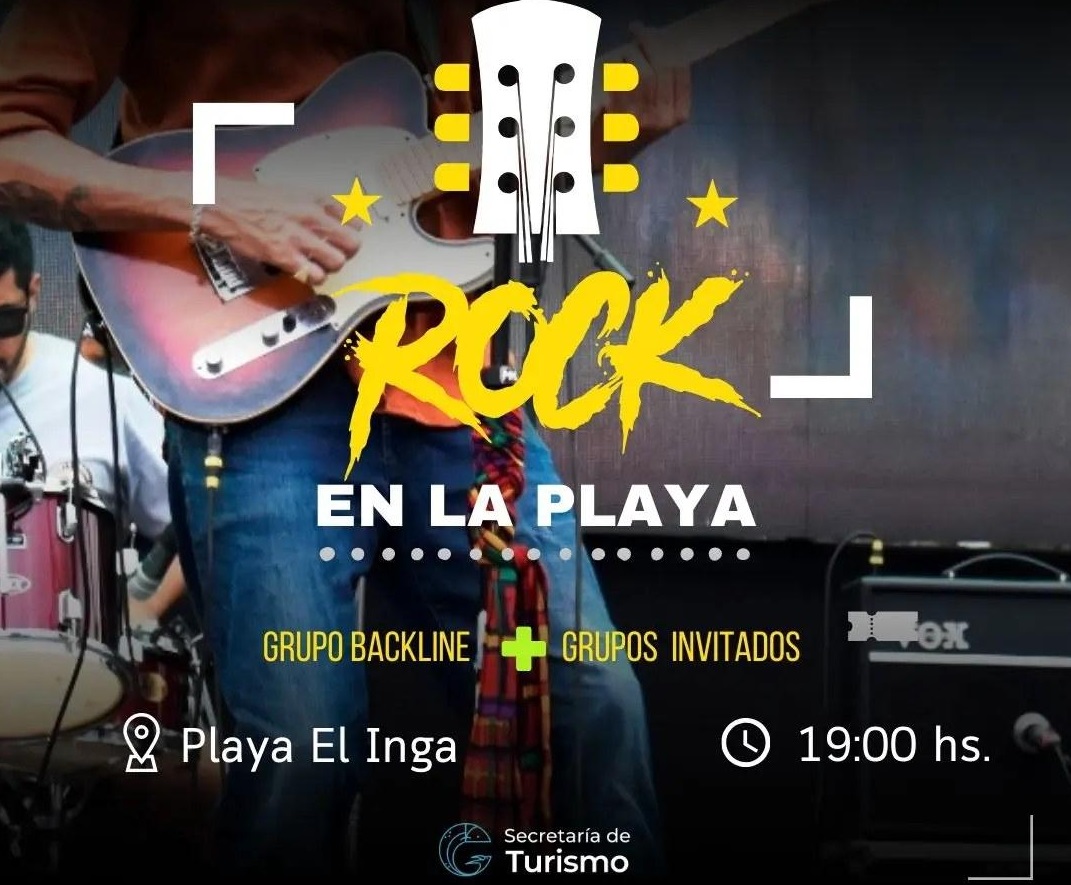 ROCK EN LA PLAYA: El próximo domingo en Playa el Inga, desde las 19 horas se realizará un evento libre y gratuito: “Rock en la Playa”.