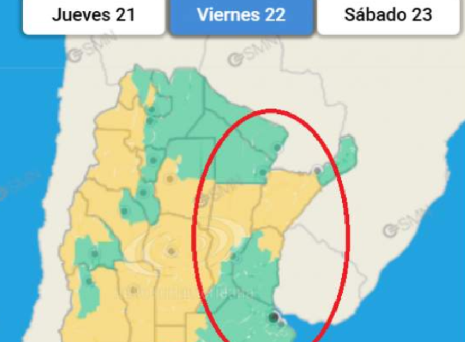 Corrientes: emiten alerta amarilla por tormentas para este viernes
