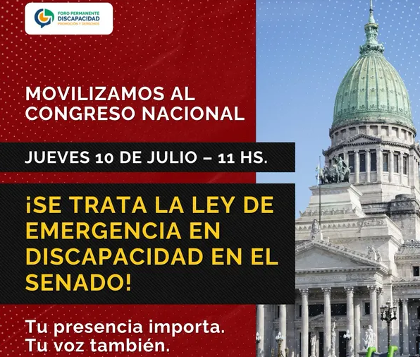 Hoy: Masiva convocatoria para exigir la sanción de la Emergencia en Discapacidad