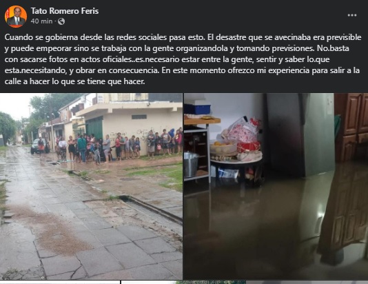 Tato Romero Feris pide estar mas cerca de la gente