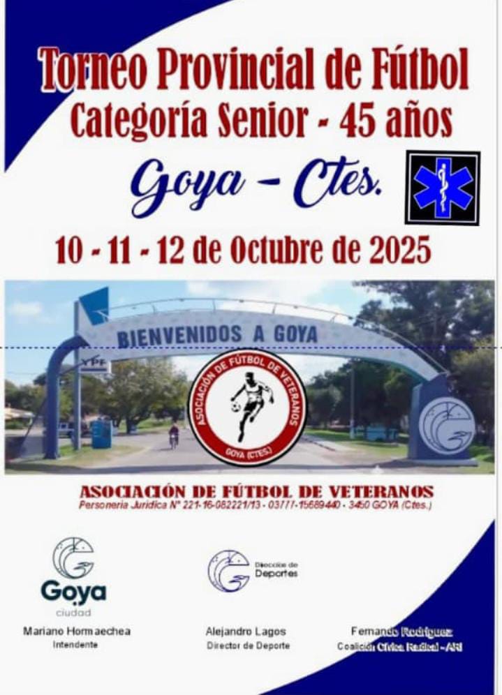 EN CANCHAS DE GOYA:  CON ENTRADA GRATUITA, 400 JUGADORES ANIMARÁN EL TORNEO PROVINCIAL DE VETERANOS