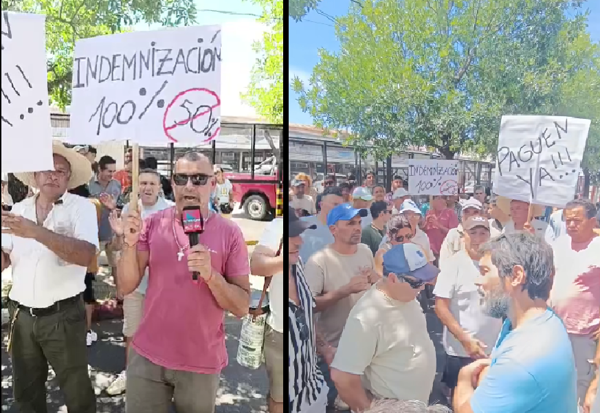 PROTESTA FRENTE A LA MUNICIPALIDAD: EXEMPLEADOS DE ALAL RECLAMAN EL 100% DE LAS INDEMNIZACIONES
