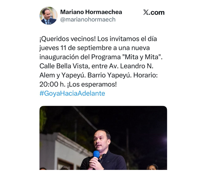 MITA Y MITA: INAUGURACIÓN NUEVA CUADRA DEL PROGRAMA “MITA Y MITA”