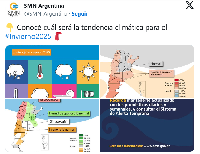 El SMN adelantó cómo será el invierno 2025: pronóstico de las temperaturas