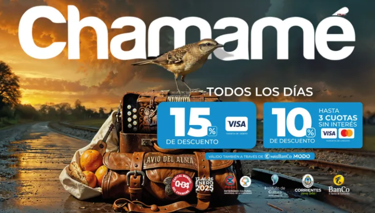 Chamamé 2025: entradas con descuento y cuotas sin interés con las tarjetas del Banco de Corrientes